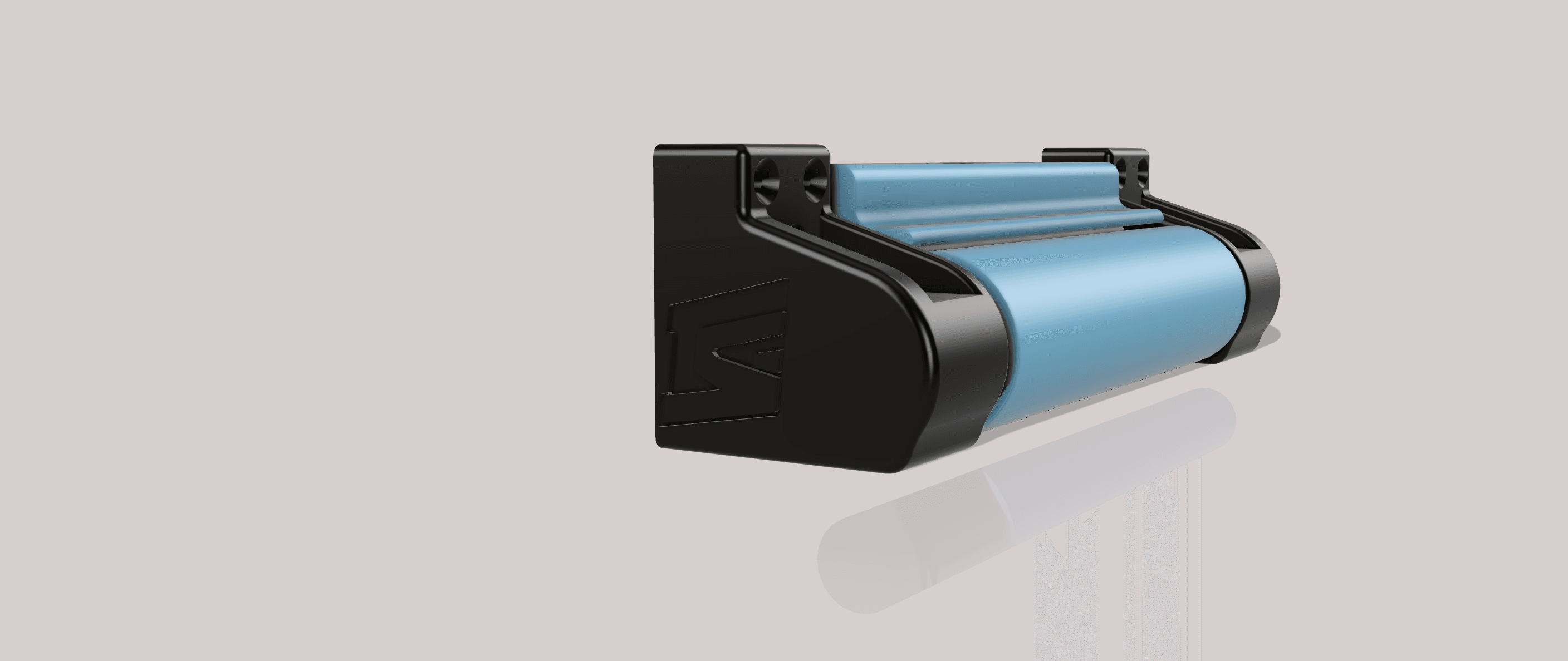 Rolling Hangboard angled view showing the roller mechanism and end cap profile