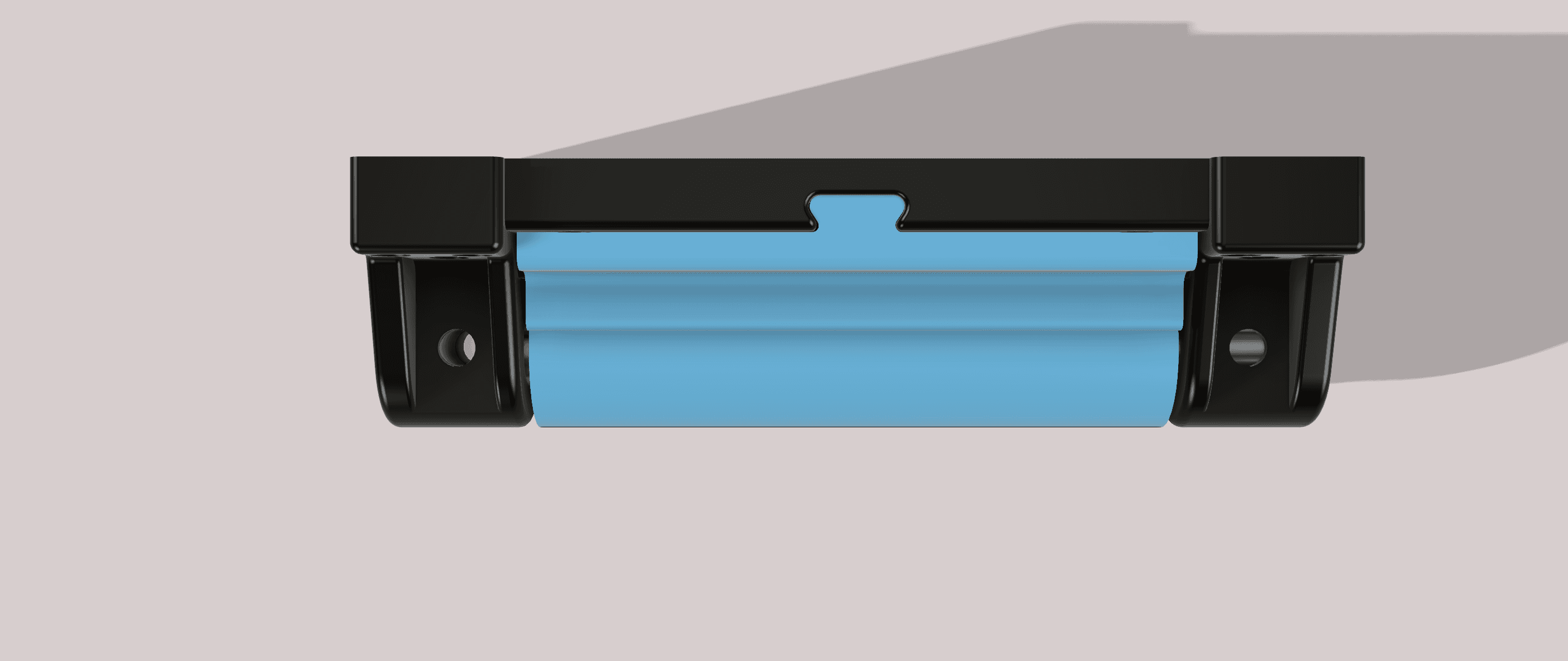 Rolling Hangboard top-down view showing the reversible blocker seated in the dovetail channel