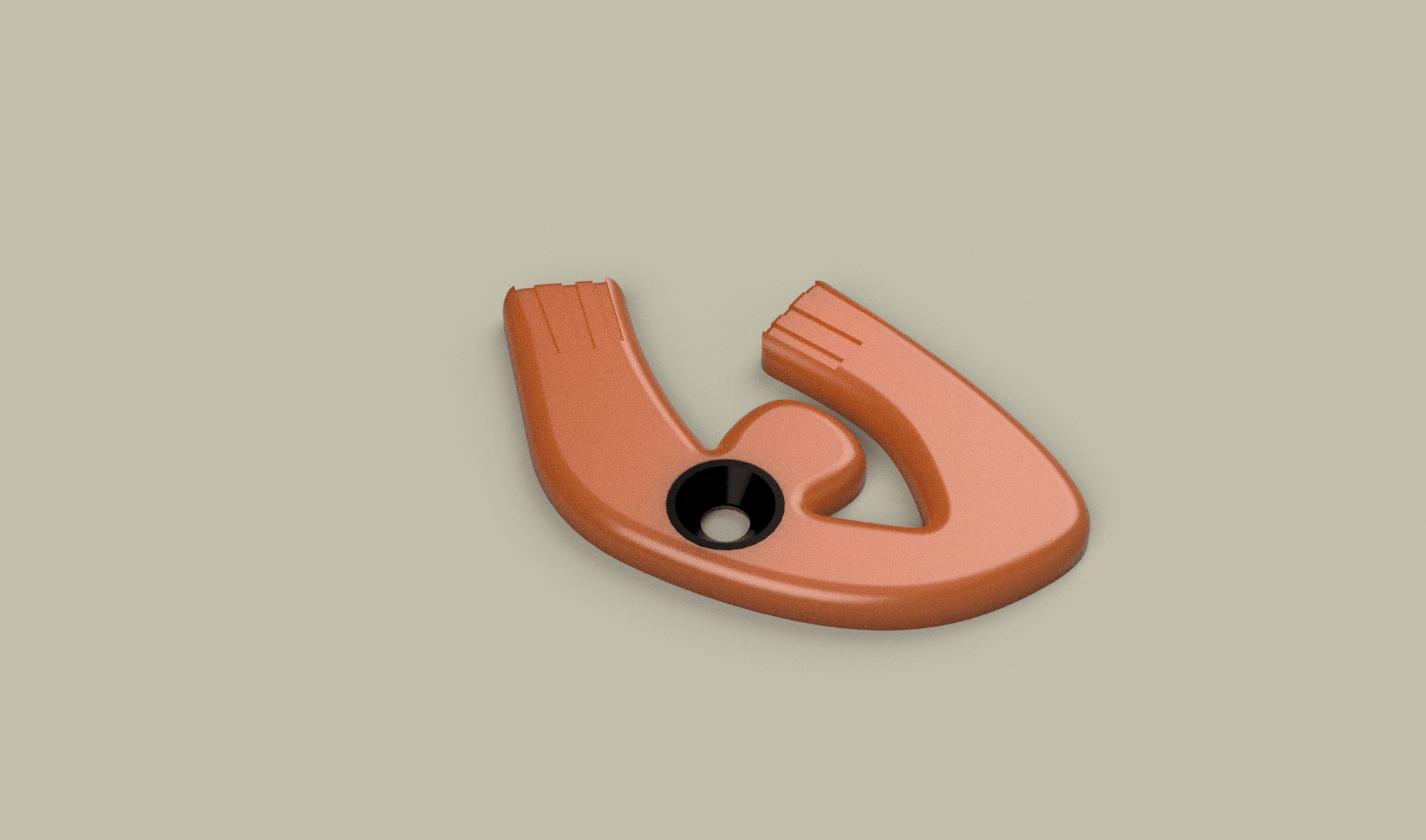 Ripple Boulder custom-shaped route tag, top-down overhead view
