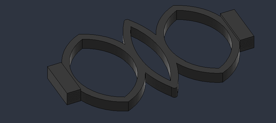 CAD render of the custom TPU waveform spring โ two stacked oval coils with flat end pads