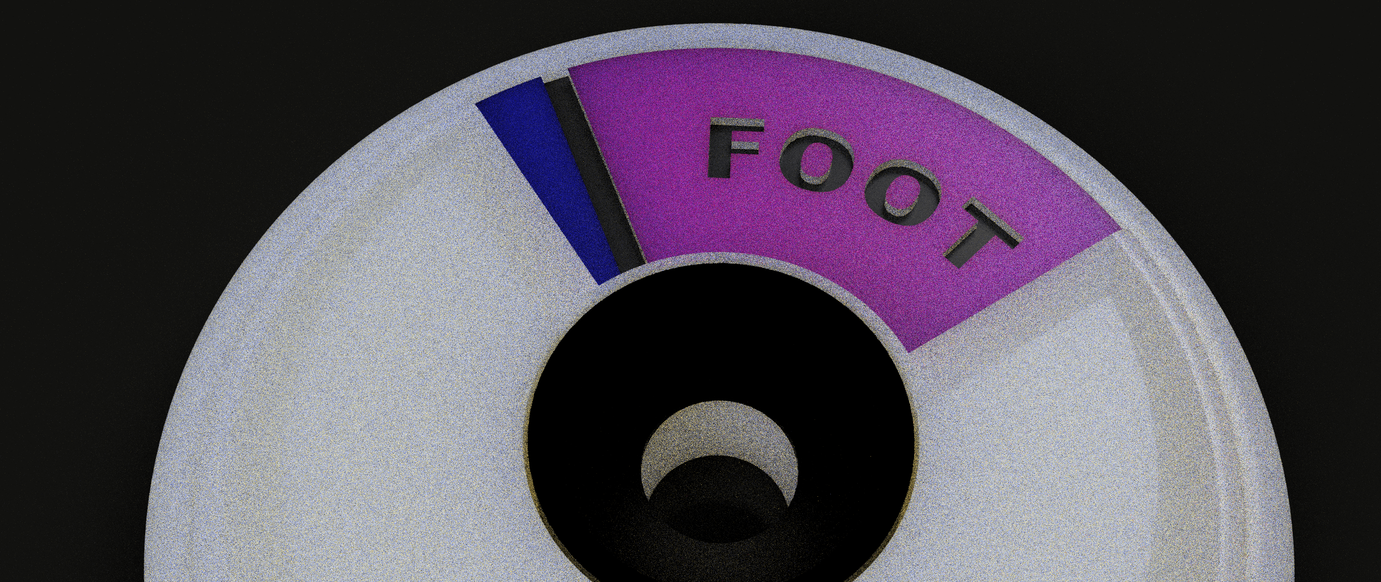 Dial set to FOOT — purple sector visible
